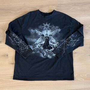 Minga London Layered T-Shirt Sanctuary Size M Black